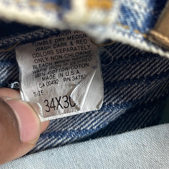 Vintage Lee Men's 31x29 USA Made Striped High Rise Straight Leg Jeans - Picture 3 of 10